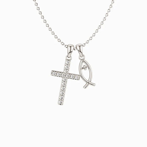 Blessed Cross & Fish Necklace