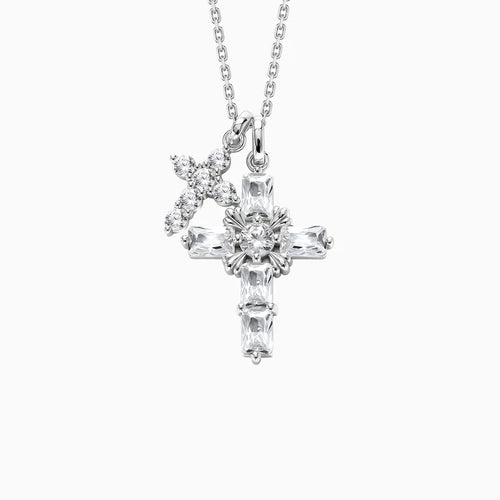Byzantine Double Crosses Pendant Necklace